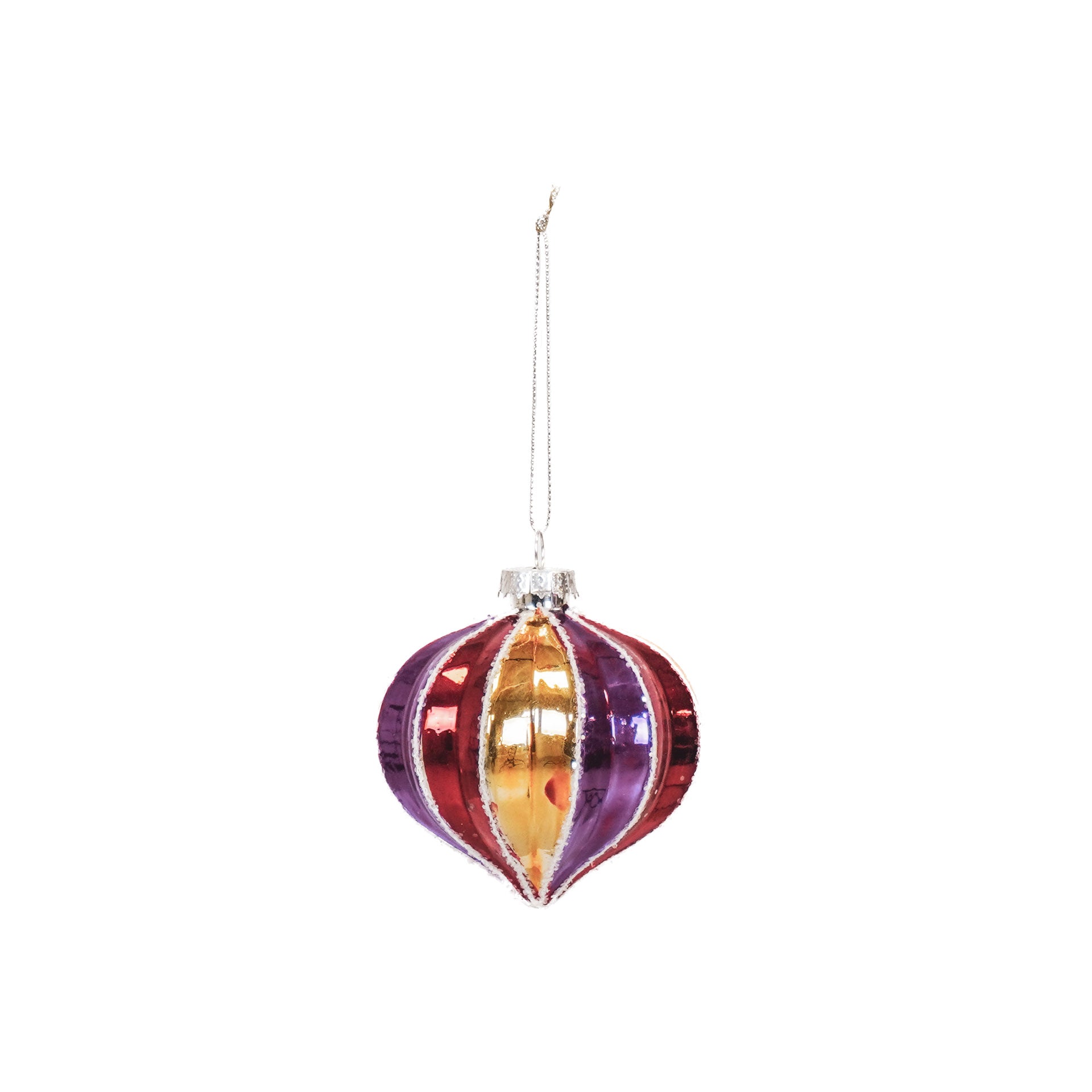 Kerstversiering - Kersthanger - Rond - Glas - Gekleurd - 8x8cm