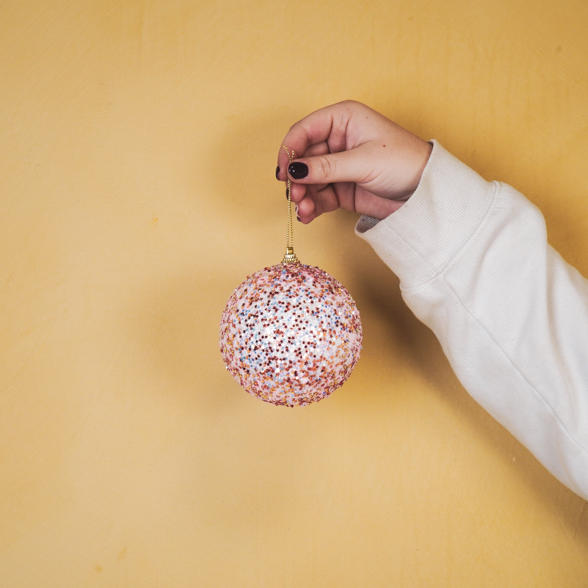 Kerst Hangers - Kerstballen - Foam -Roze Glitters - S3- 10 cm
