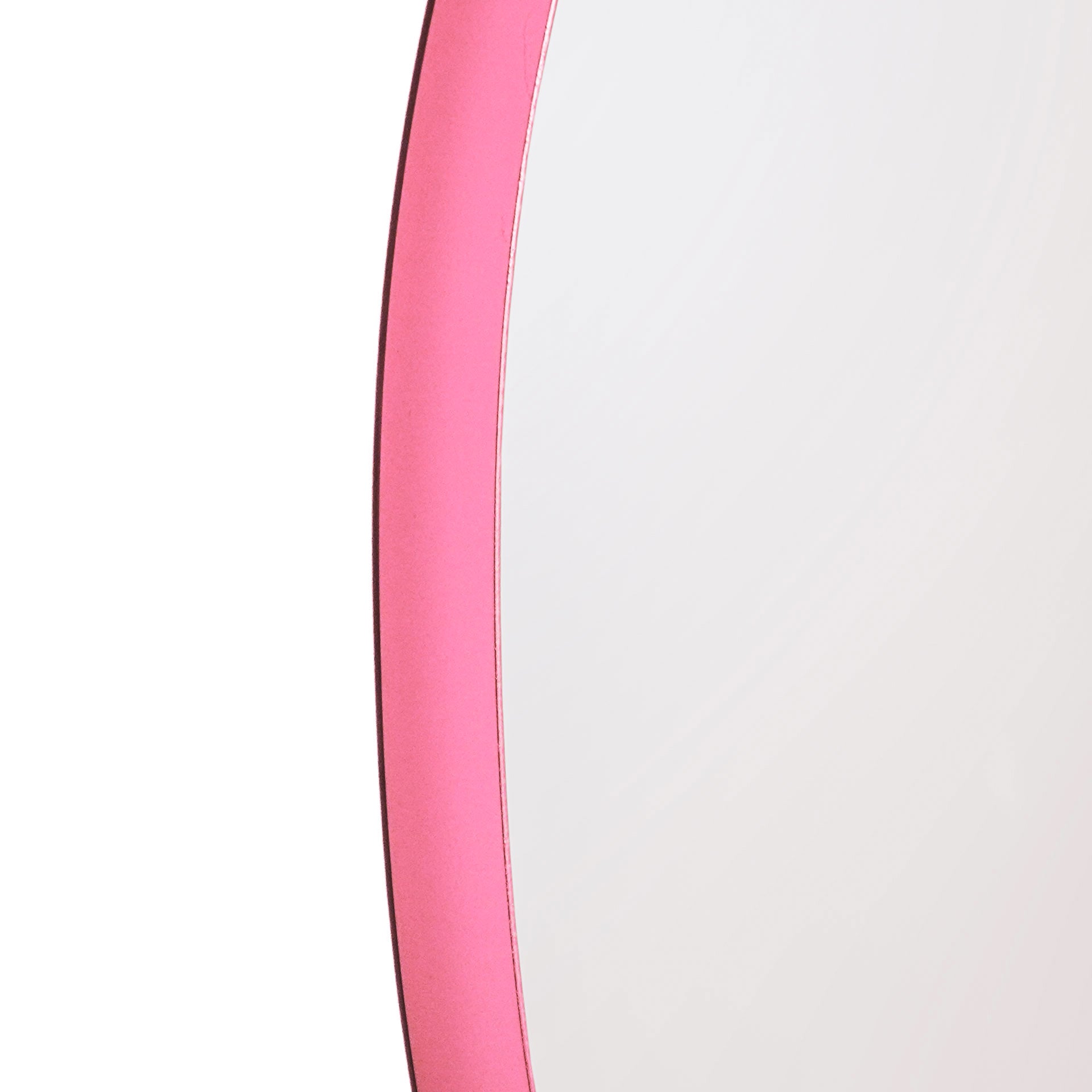Spiegel - Wand Spiegel Rond - Metaal - Roze - Ø40cm