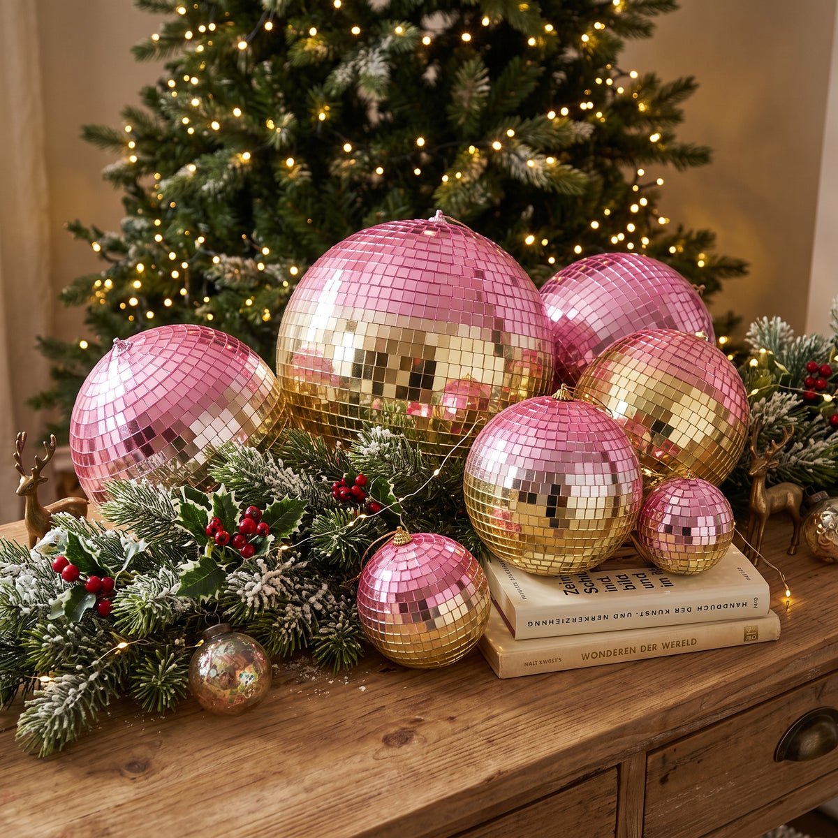 XMAS Set Discoballen – 6 Verschillende Maten – 6 tot 30 cm – Spiegelbollen – Disco Decoratie – Feest & Interieur
