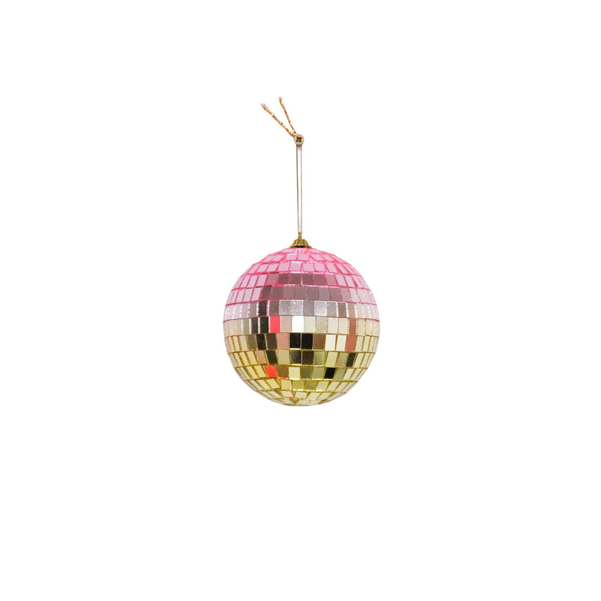 Kerstversiering - Kersthanger - Discobal - Foam - Roze/Goud - 10x10x10cm