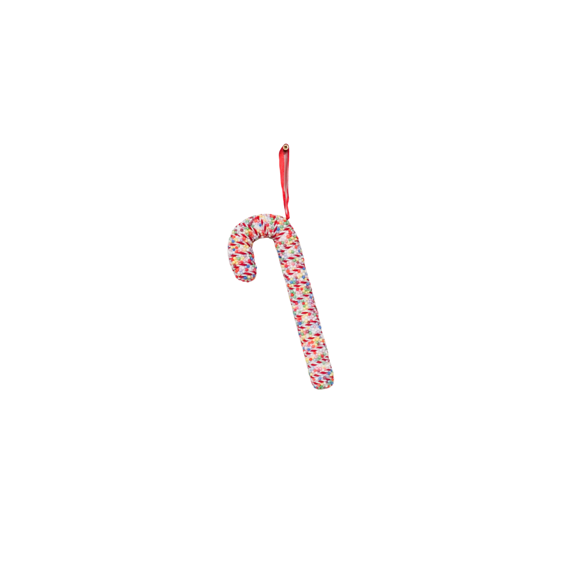Kerstversiering - Zuurstok - Wit/ Discobal Dip - Foam - 21 cm