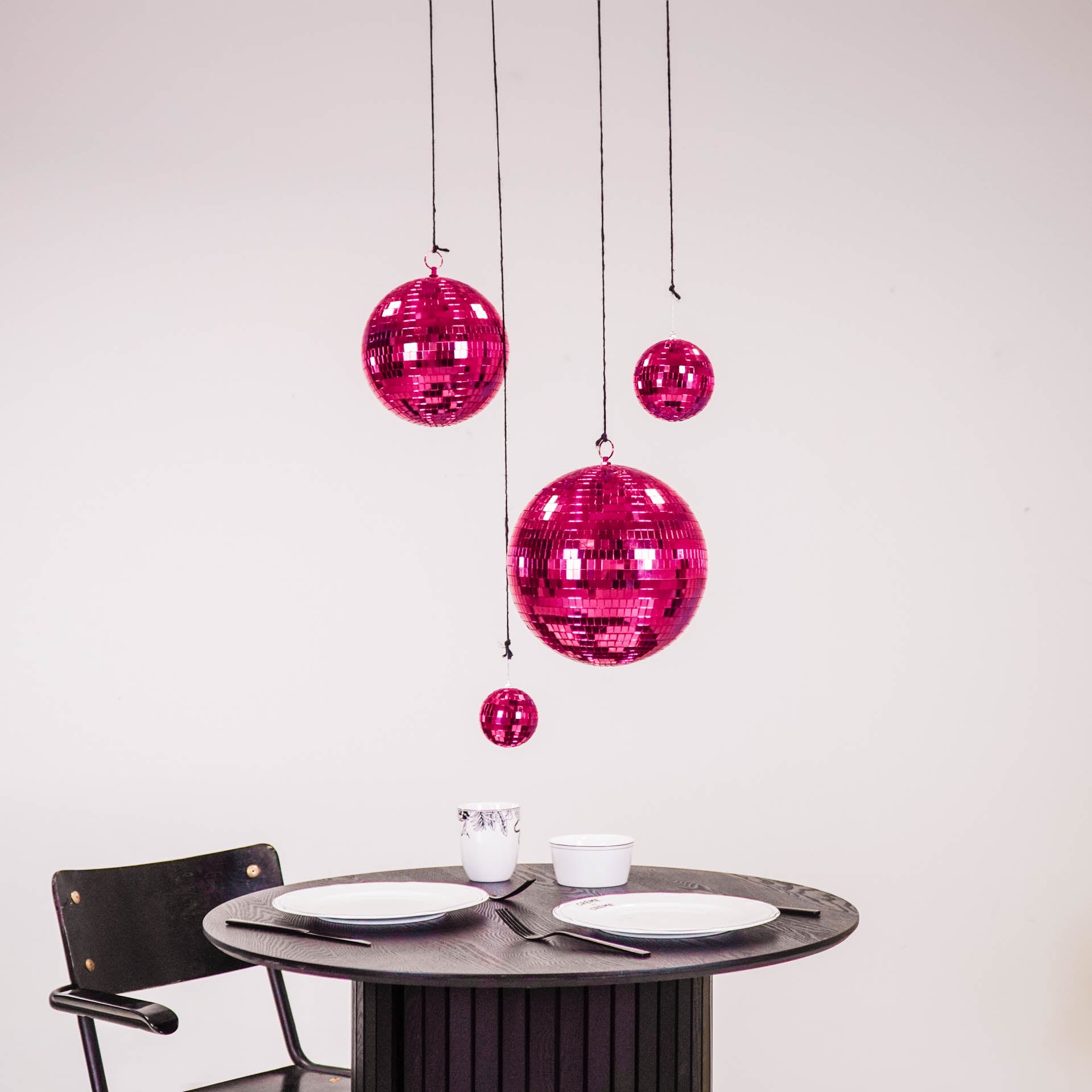 Kerstversiering - Kersthanger - Discobal - Foam - Roze - 25x25x25cm