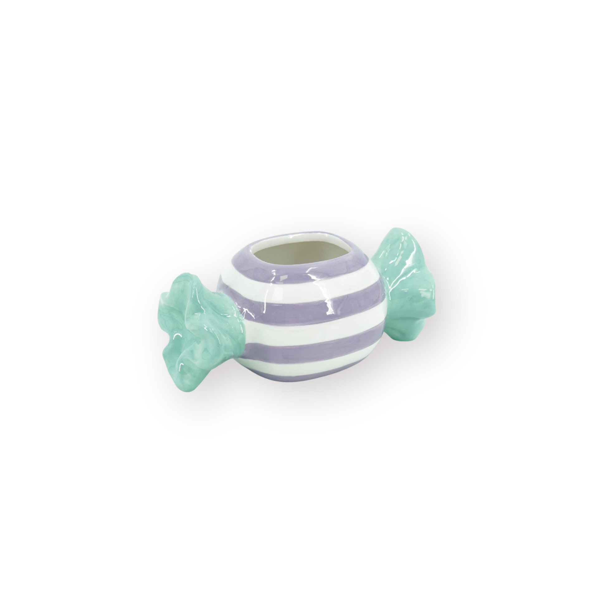 Pot - Planten Pot Snoepje - Dolomiet - Groen/ Lila - 12.5x6x6 cm
