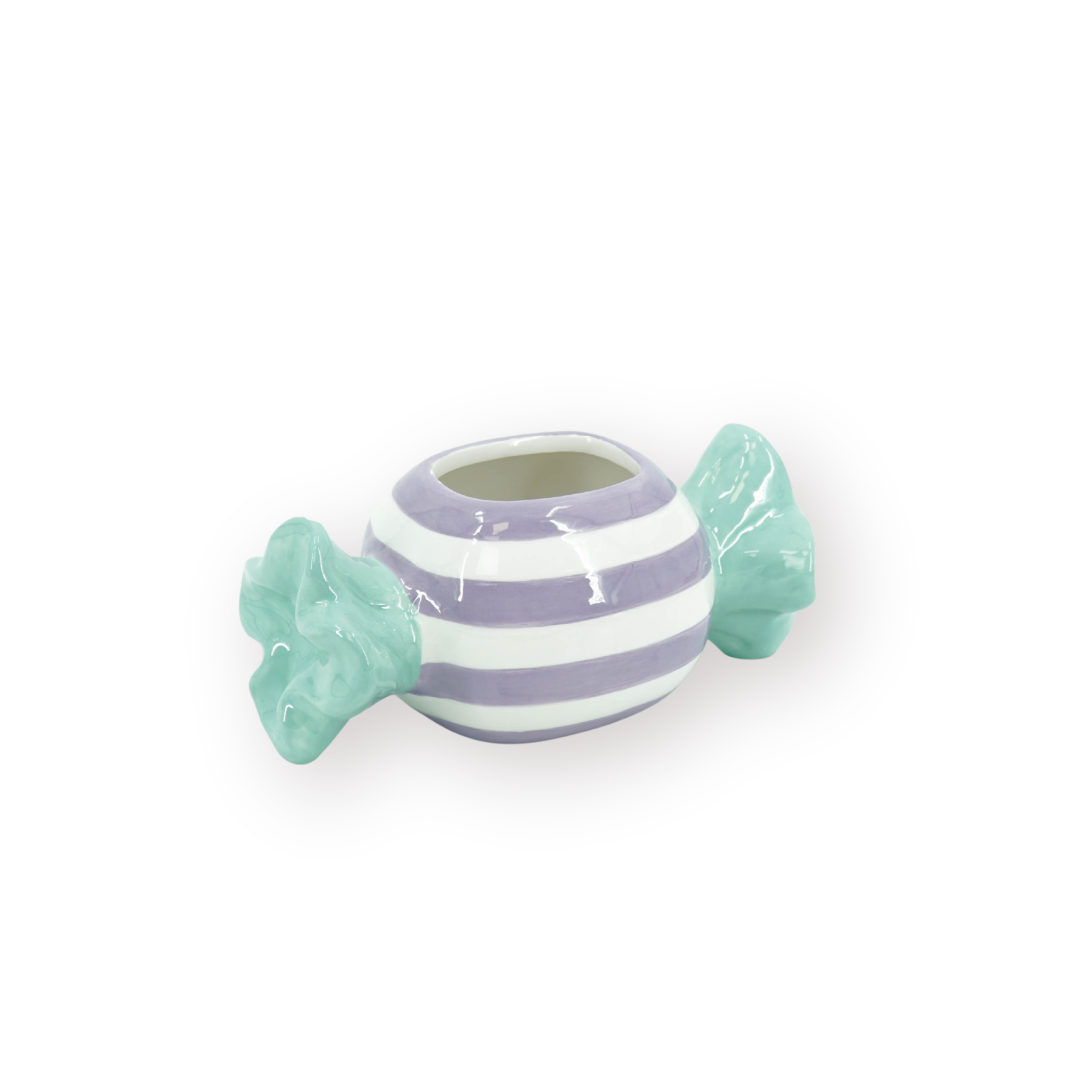 Pot - Planten Pot Snoepje - Dolomiet - Groen/ Lila - 17x8x8 cm