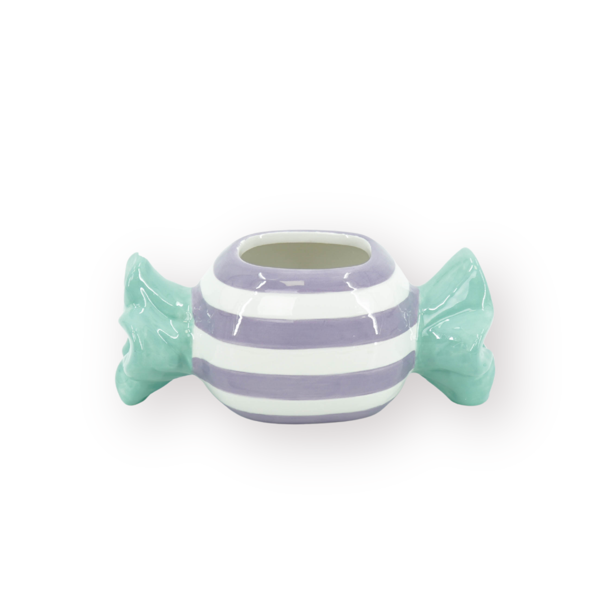 Pot - Planten Pot Snoepje - Dolomiet - Groen/ Lila - 21x9.5x9.5 cm