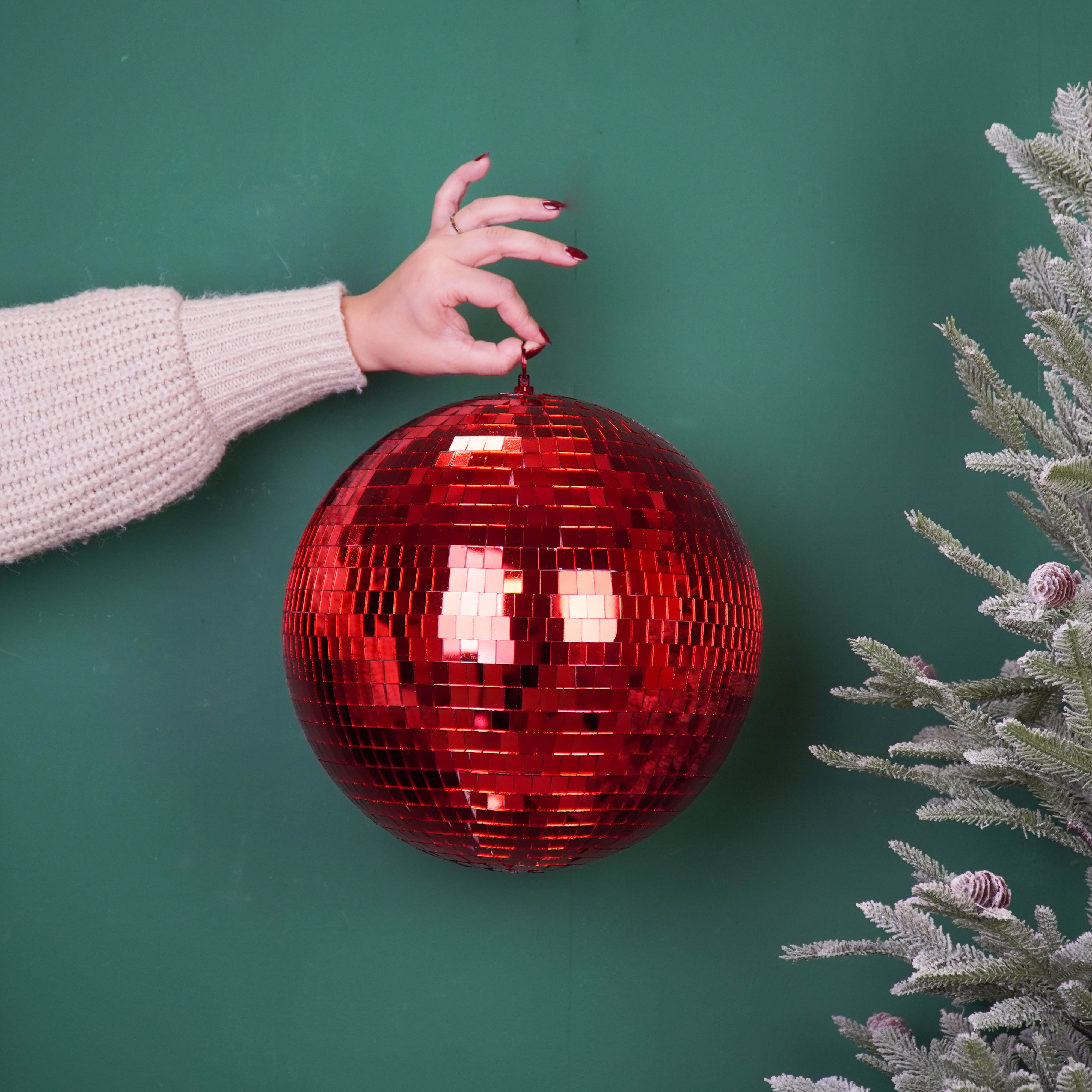 Kerstversiering - Kersthanger - Discobal - Foam - Rood - 30x30x30cm
