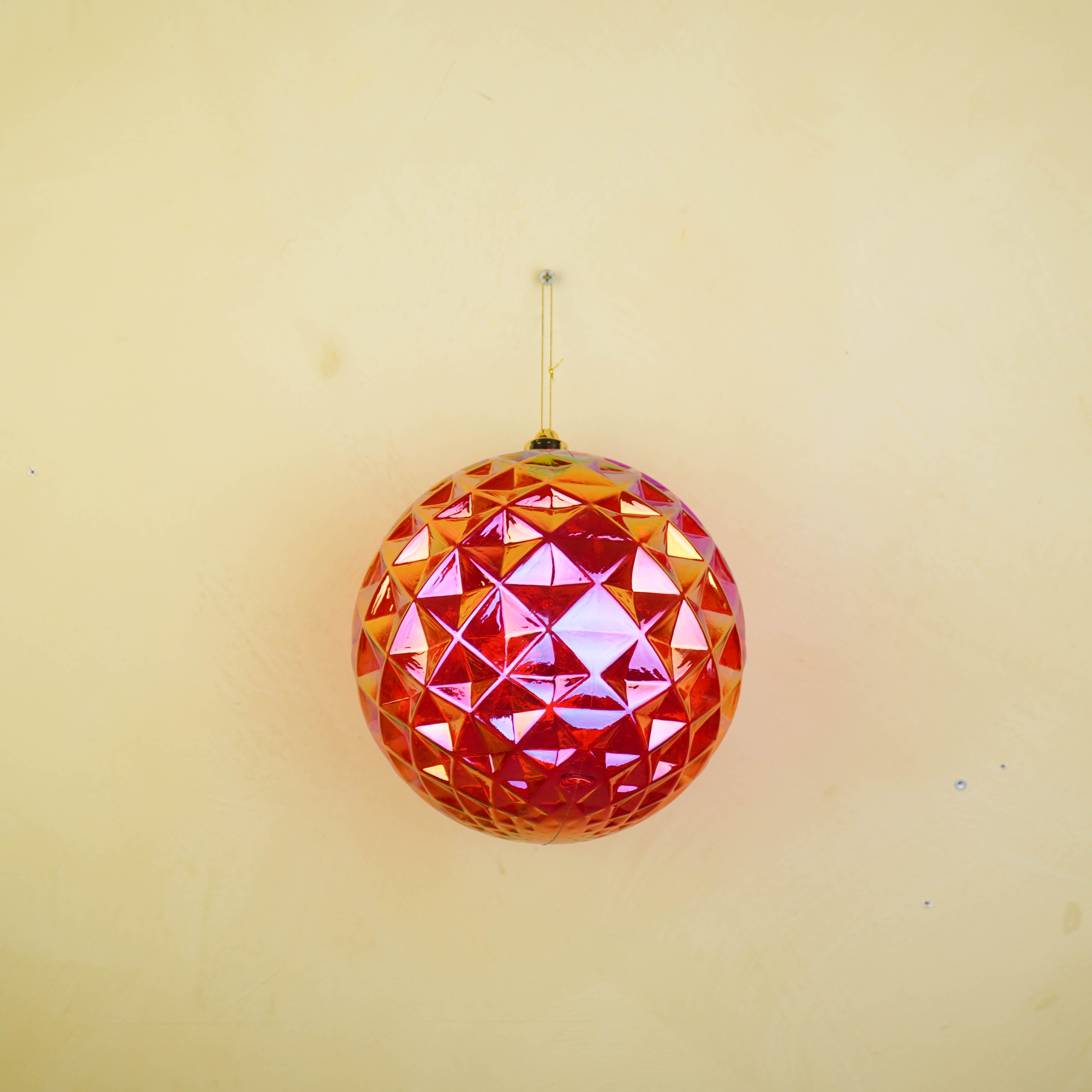 Kersthanger - Kerstbal - Kunststof - Rood - 20x20cm