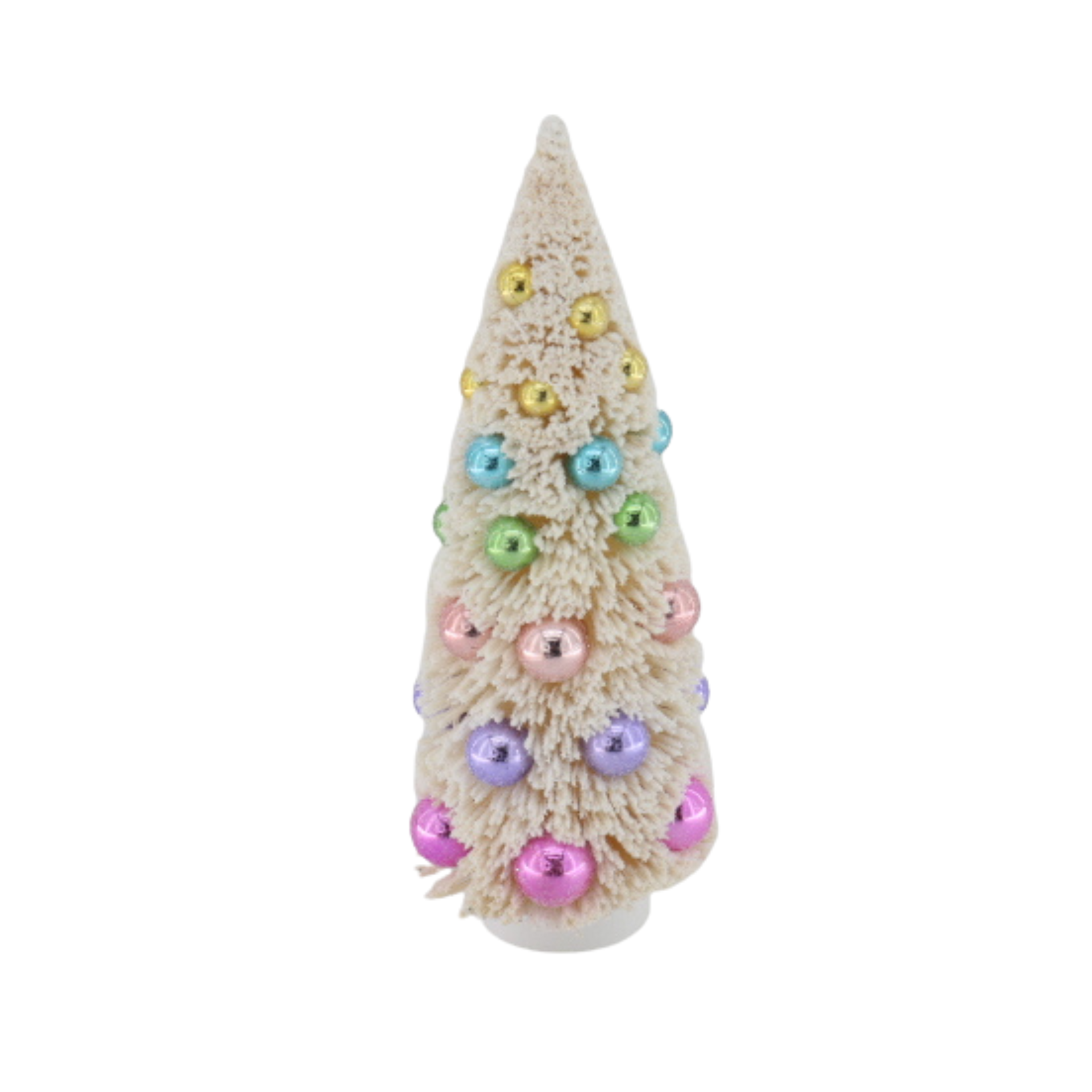 Kerstboom - Kunst Kerstboom met gekleurde ballen - Sisal/ Kunststof -Beige / Multicolour -