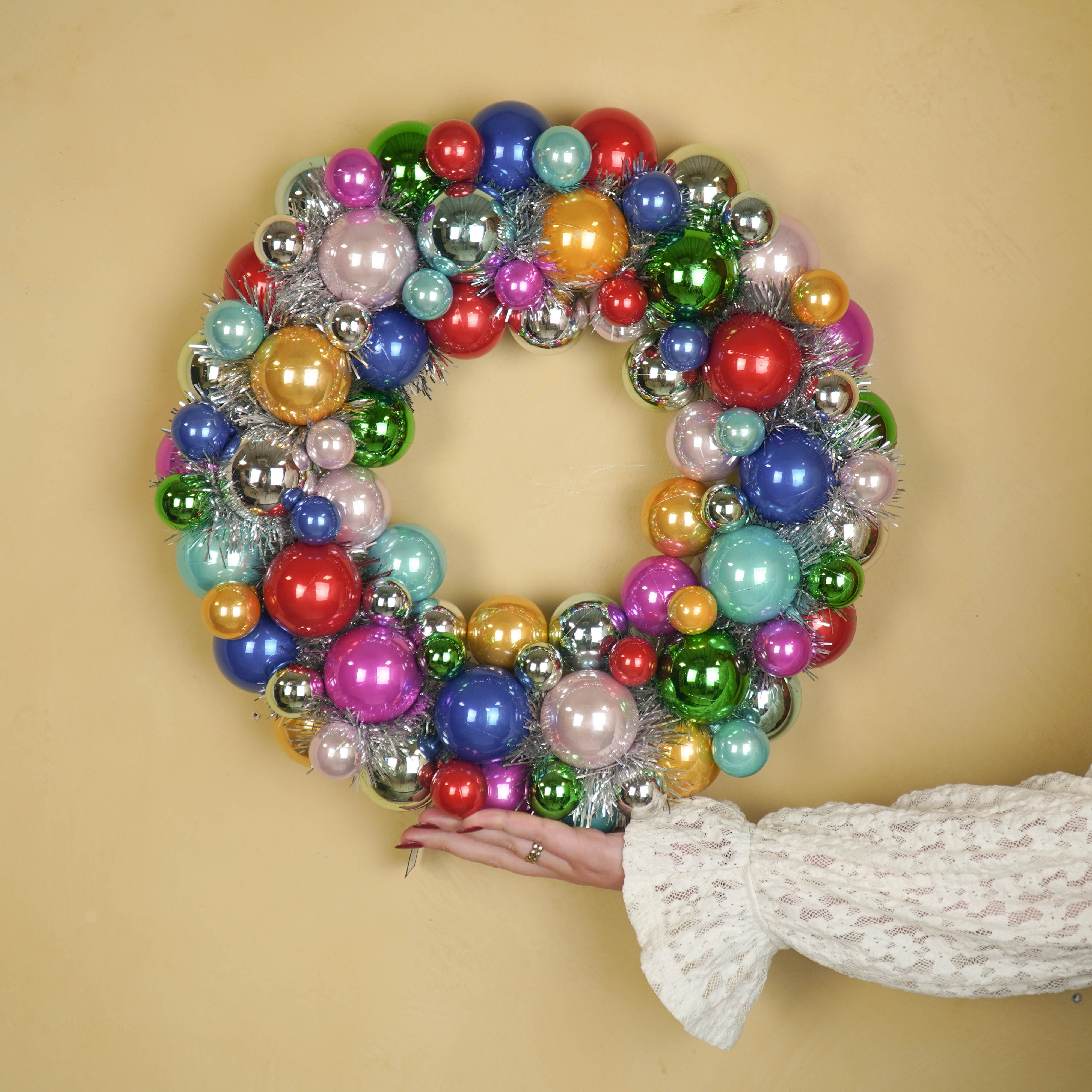 Kerstversiering - Kerst Krans Kerstballen - Kunststof - Multicolour - 34x10 cm