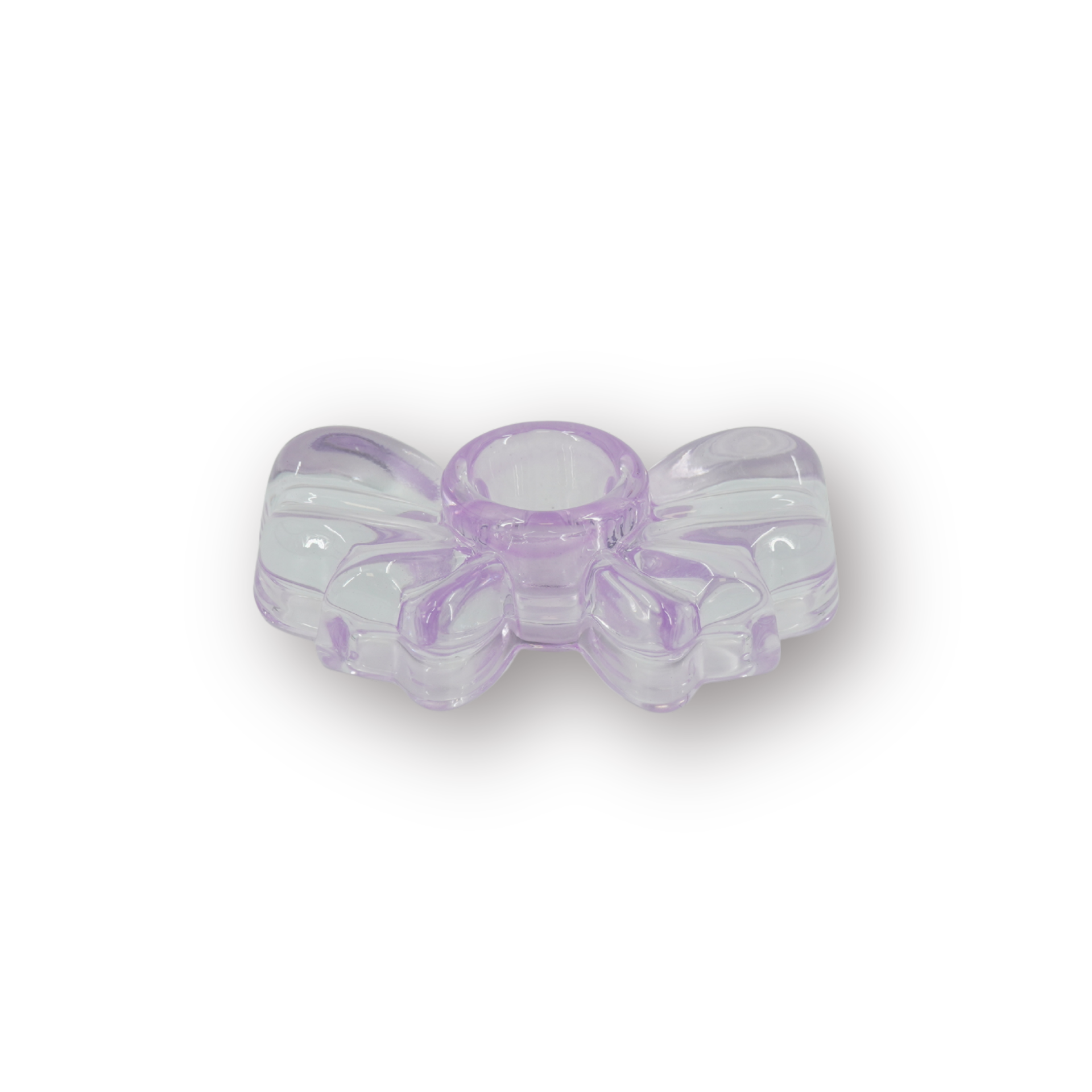 Kaarshouder - Kandelaar Strik - Glas - Lila - 9,5x6,5x2,5 cm