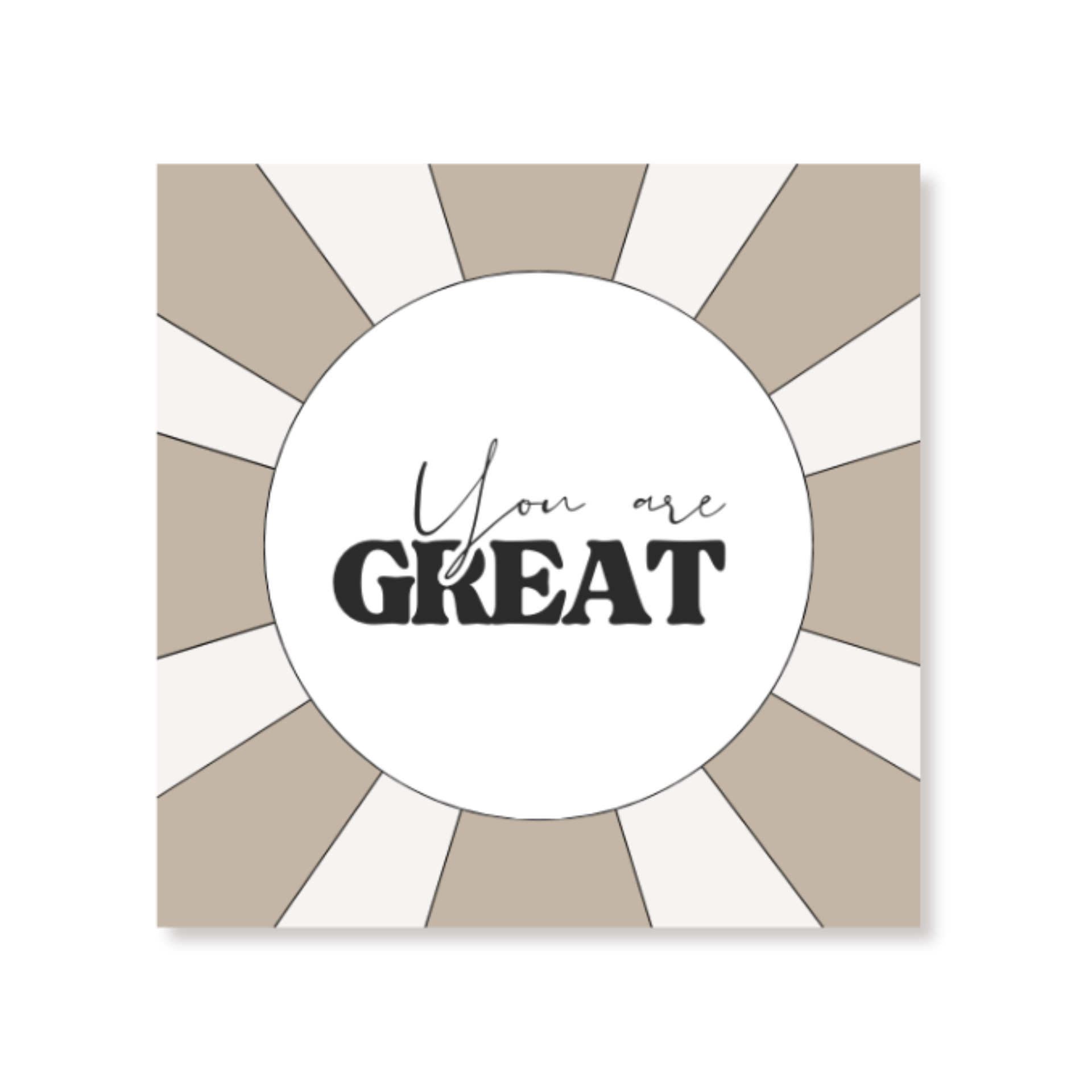Papieren Servetten - "You are Great" - Beige - 3-Laags - FSC - 33x33 cm - 20 Stuks