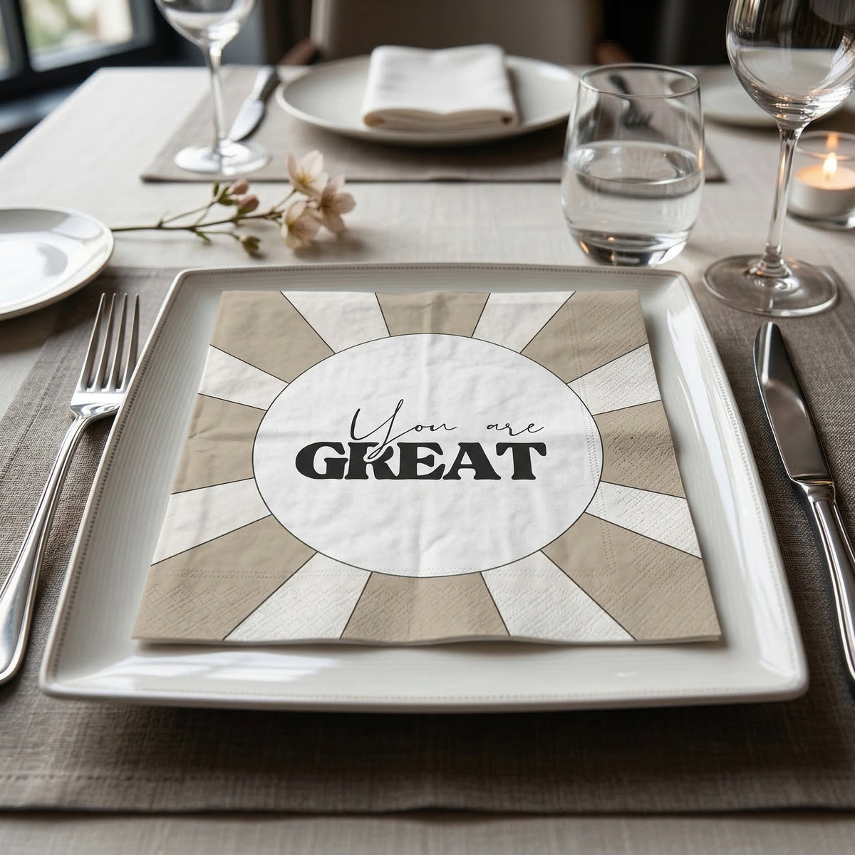 Set- Cadeauset You Are Great – Geurstokjes 100 ml, Roomspray 300 ml & Servetten – Giftset