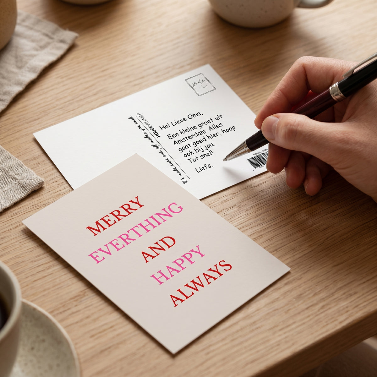 Ansichtkaart - Happy Always - Papier - Set of 5 - A6