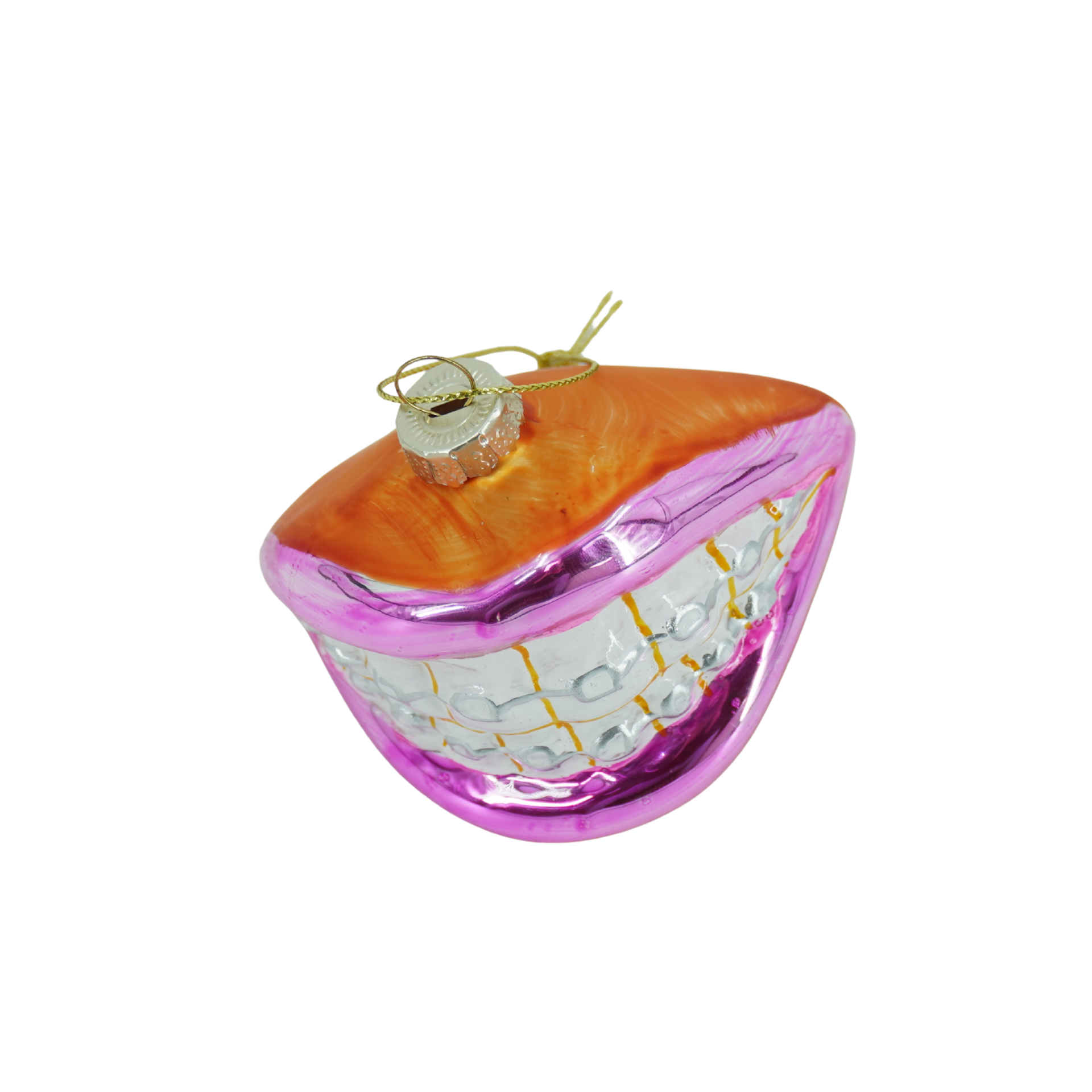 Kerstversiering - Kersthanger - Beugelbekkie - Glas - Roze - 9x6,5x6,5cm