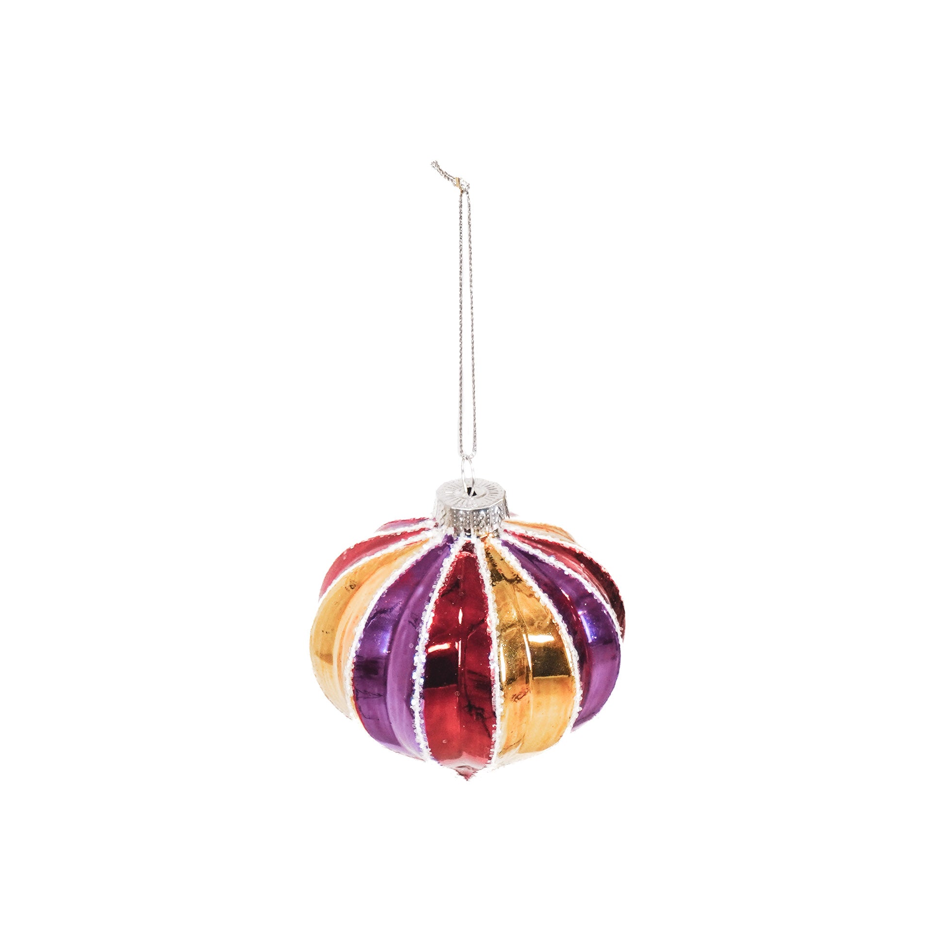Kerstversiering - Kersthanger - Rond - Glas - Gekleurd - 8x8cm