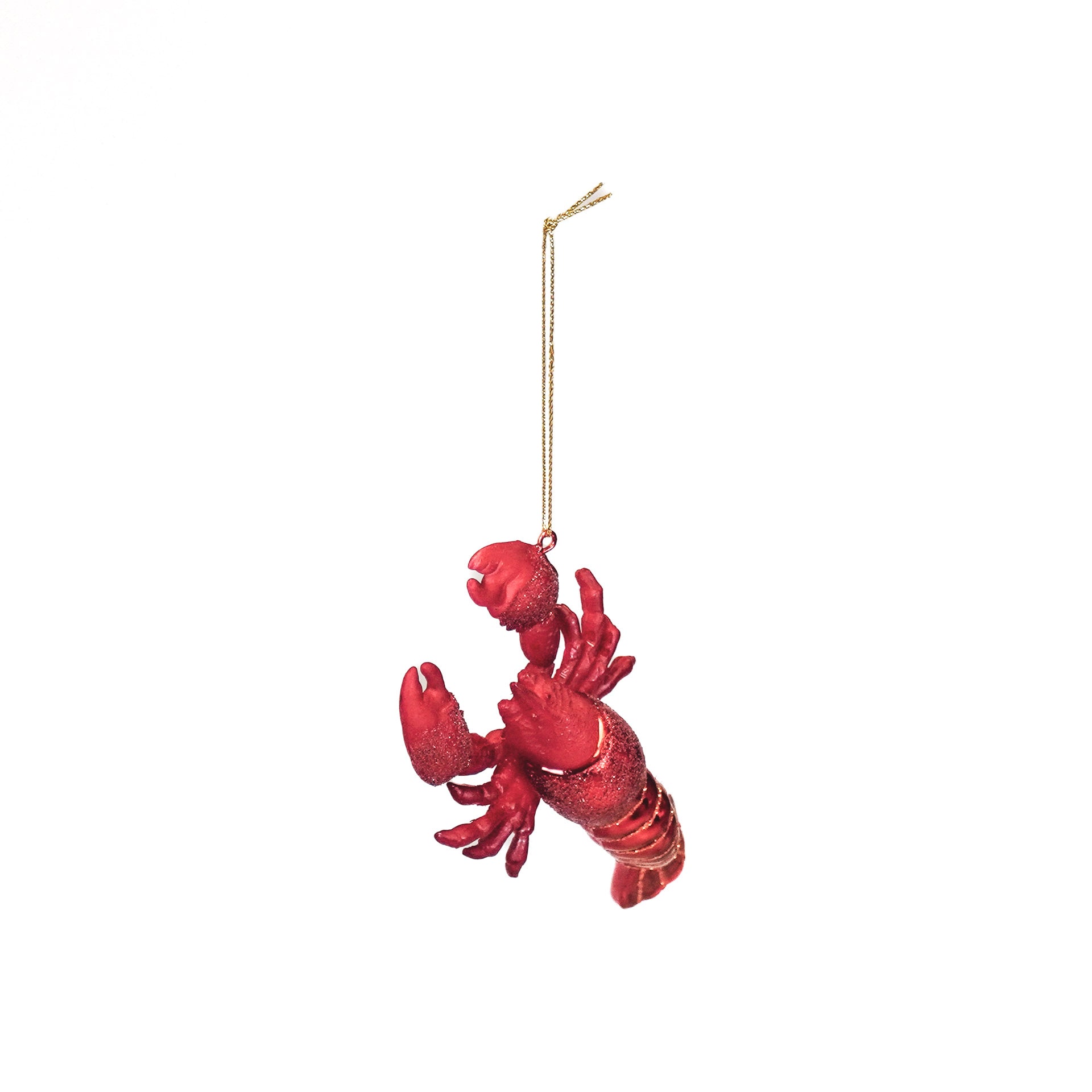 Kerstversiering - Kersthanger - Kreeft - Glas - Rood - 7,5x2,5x13cm