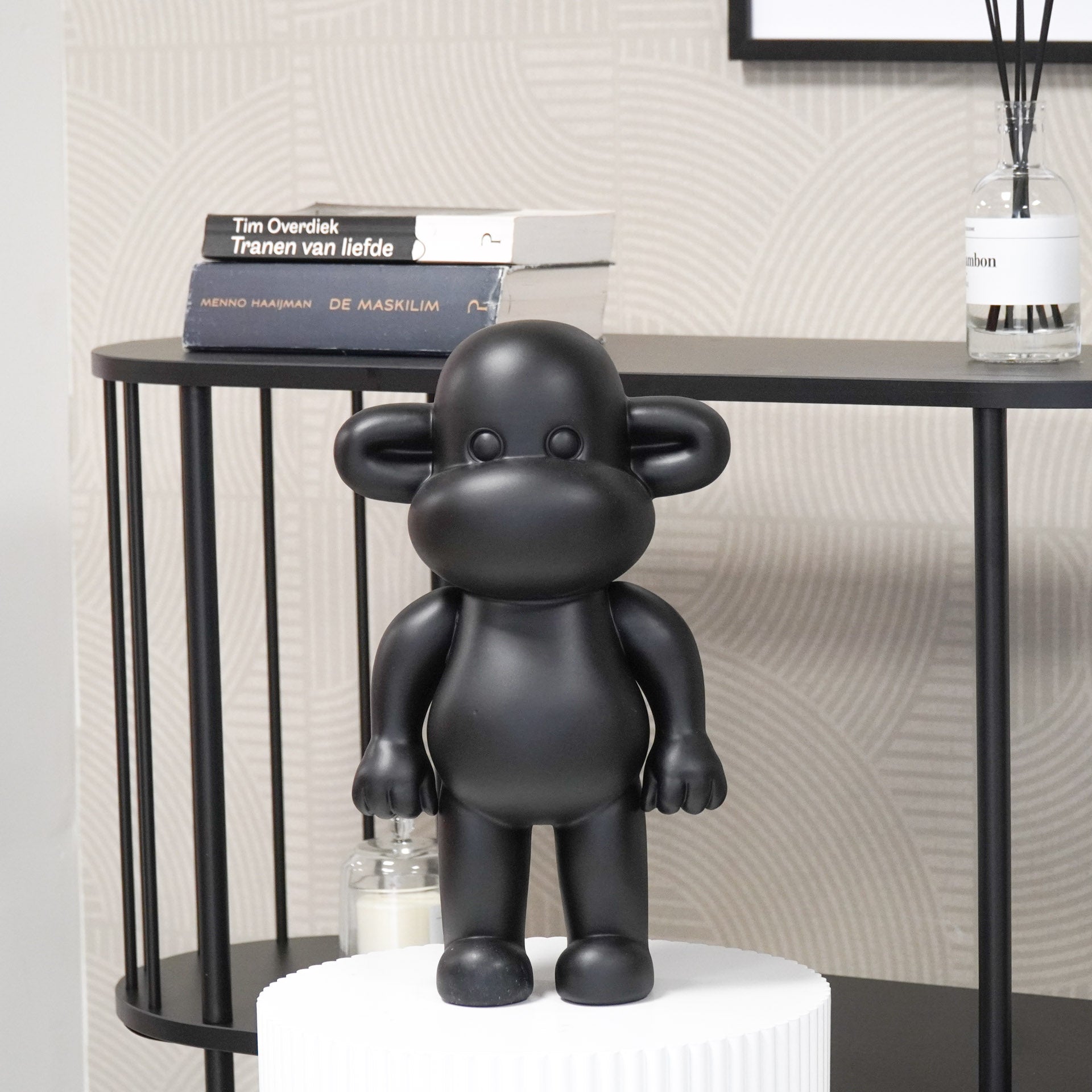 Ornament - Aap Beeld 'The Legend' -Polyresin - Zwart - 33x21x50cm