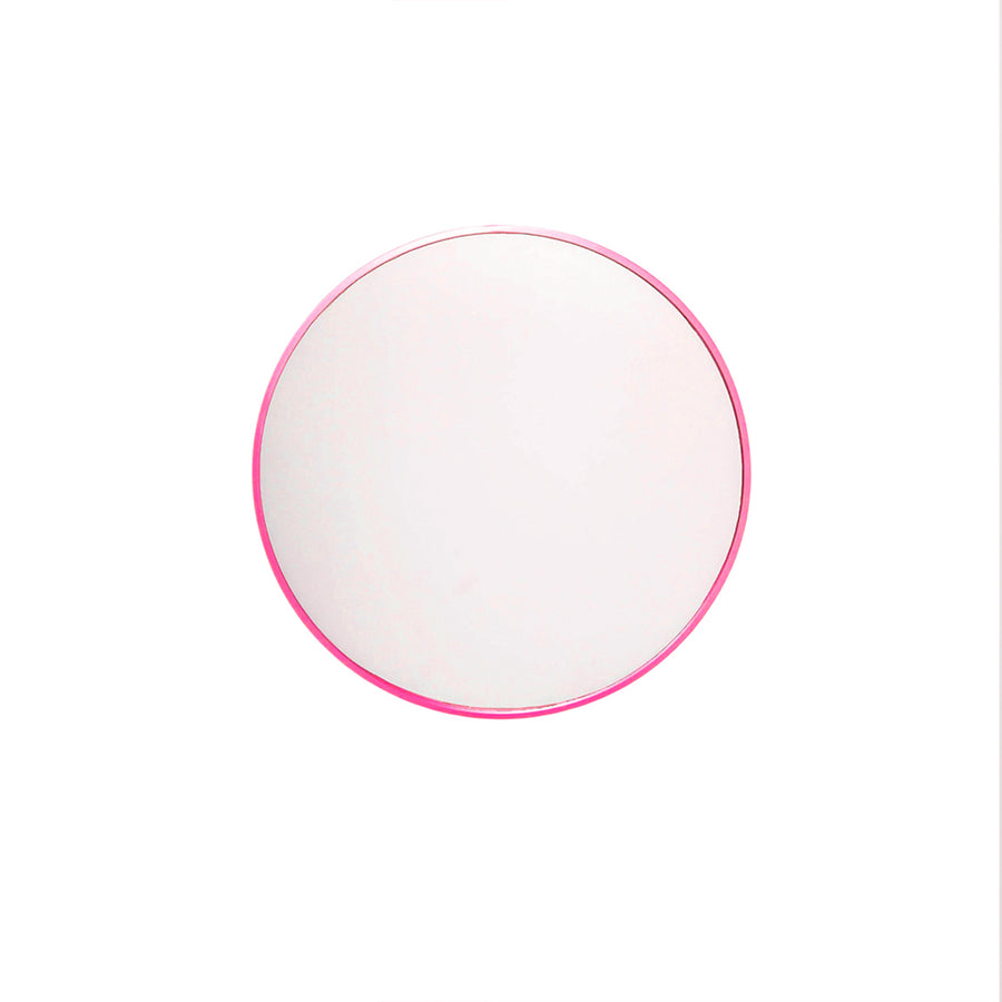 Spiegel - Wand Spiegel Rond - Metaal - Roze - Ø60cm