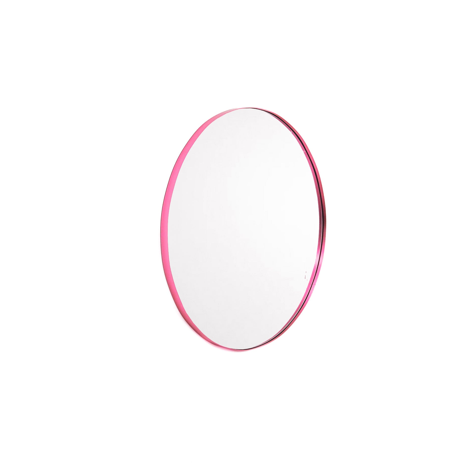 Spiegel - Wand Spiegel Rond - Metaal - Roze - Ø40cm