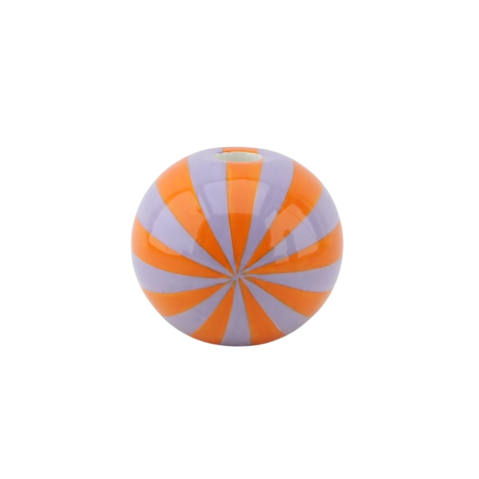 Kaarshouder - Kandelaar Swirl - Dolomiet - Oranje/Lila - 10x10x10cm