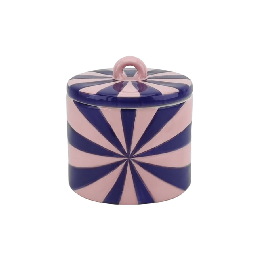Opbergpot - Swirl - Roze/Blauw - Dolomiet - 11x11x11,5cm