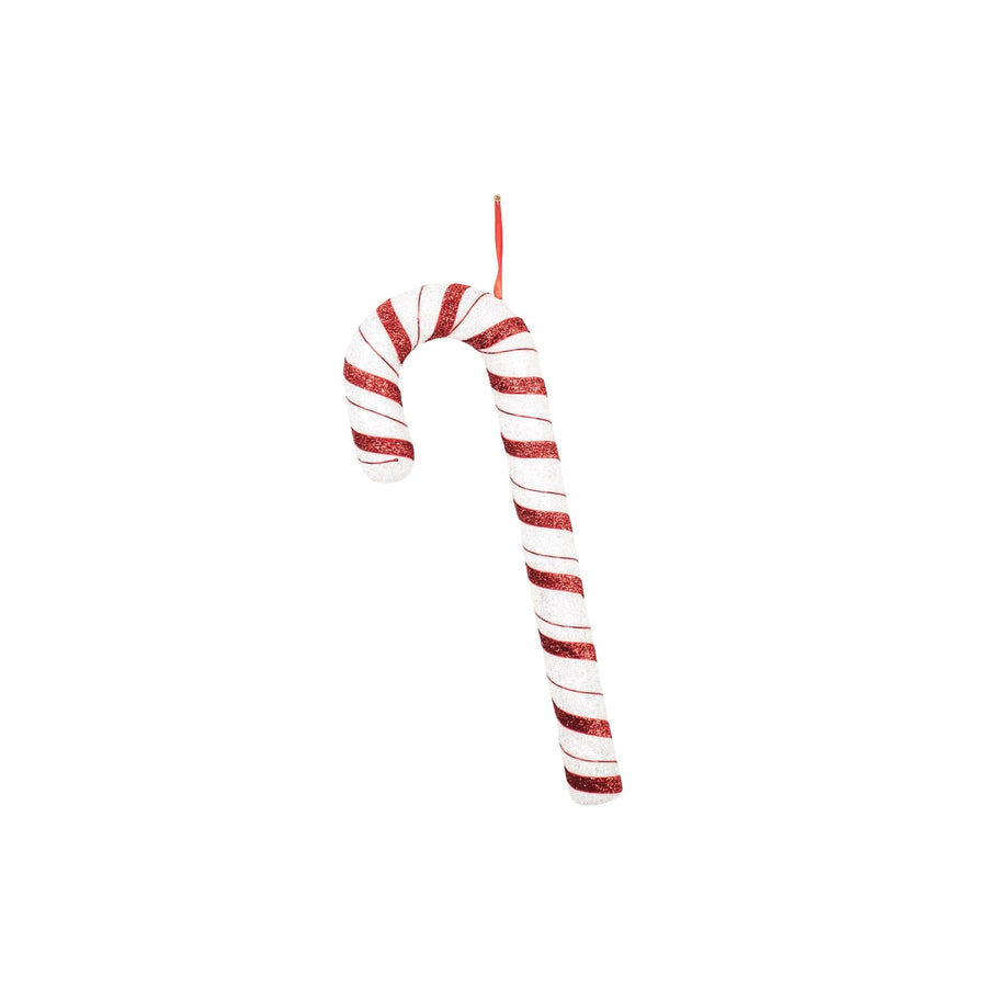 Kerstversiering - Zuurstok - Wit/Rood - Foam -  52cm