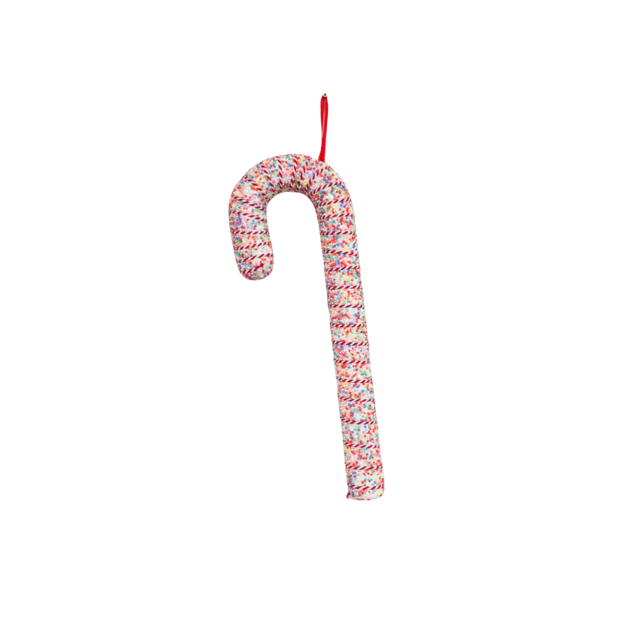 Kerstversiering - Zuurstok - Wit/ Discobal Dip -  Foam -  52 cm