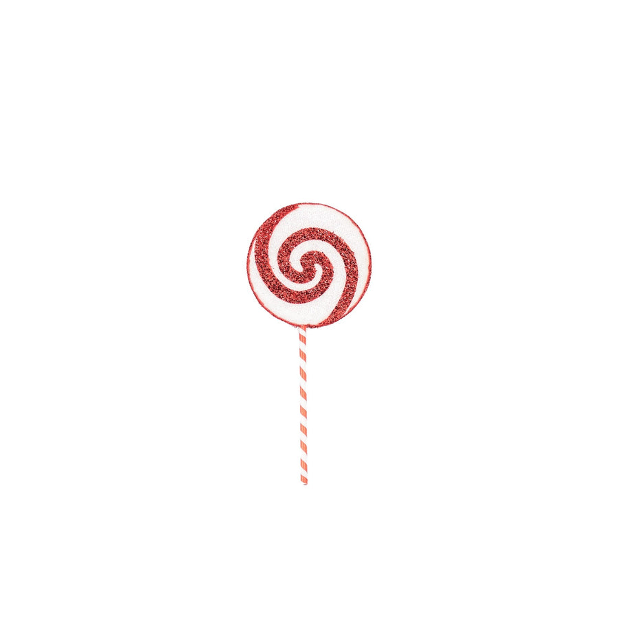 Kerstversiering - Lolly - Wit/ Rood - Foam -  15x35cm