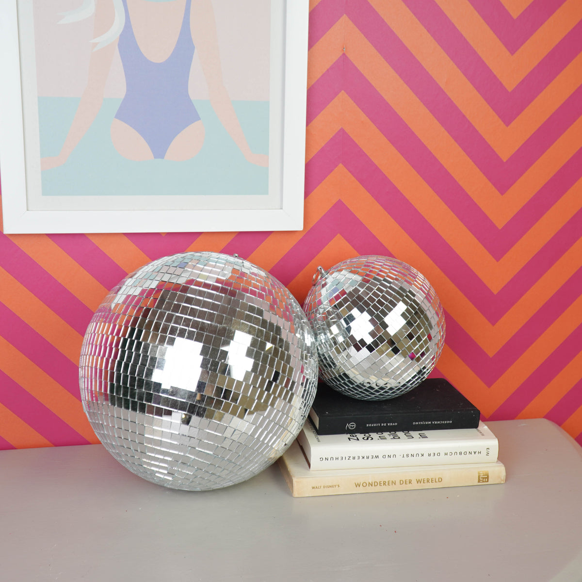 Set van 5 Disco Kerstballen – Zilver – Foam – 8/10/15/20/25 cm – Kerst Hangdecoratie