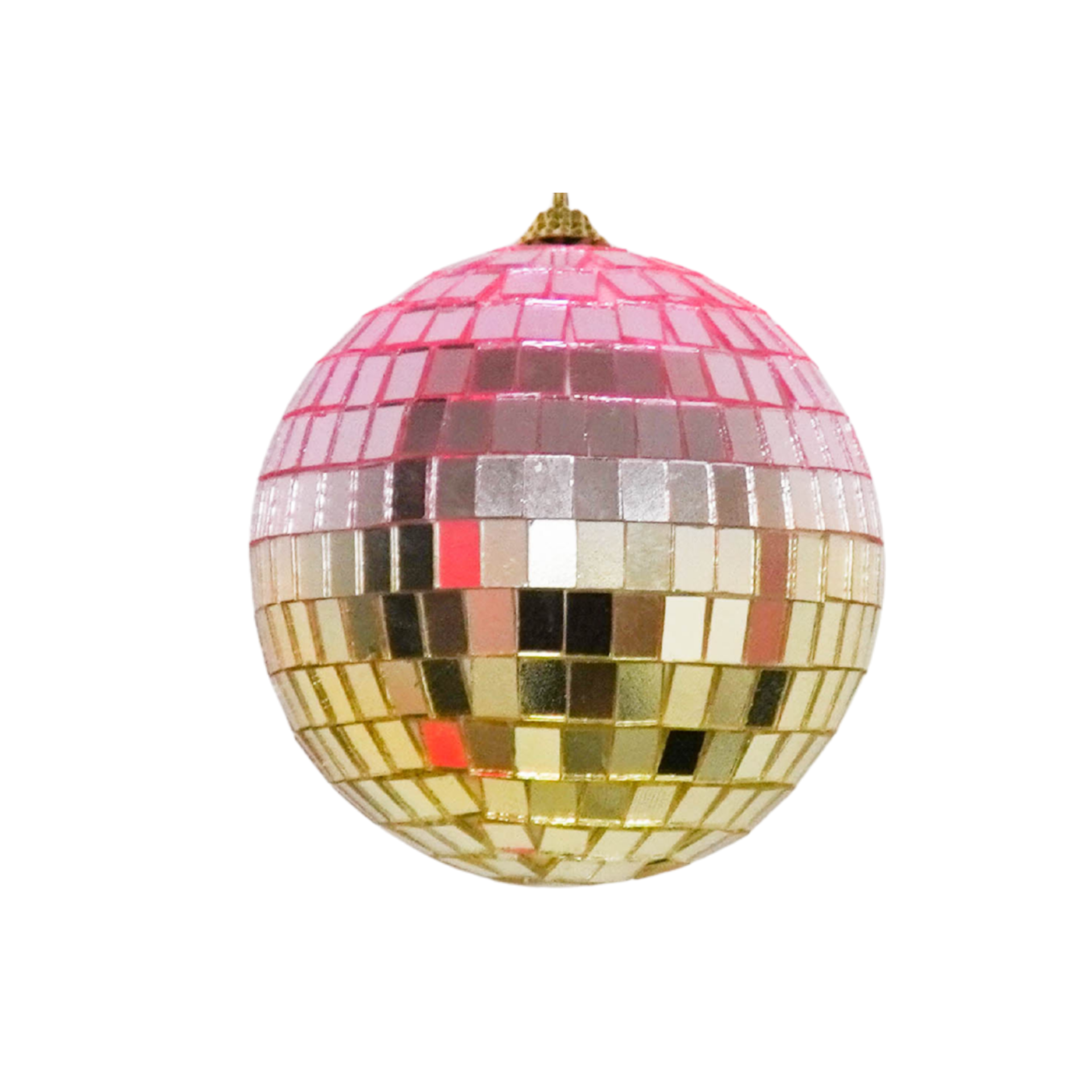 Kerstversiering -  Kersthanger - Discobal - Foam - Roze/Goud - 30x30x30cm