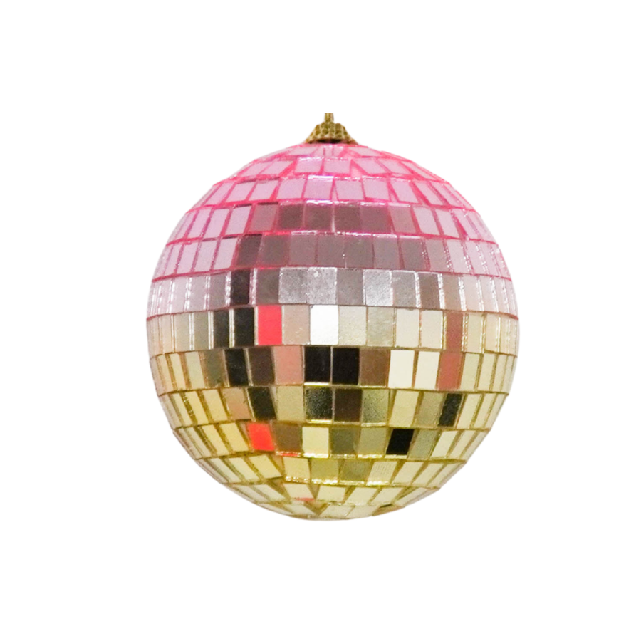 Kerstversiering -  Kersthanger - Discobal - Foam - Roze/Goud - 30x30x30cm