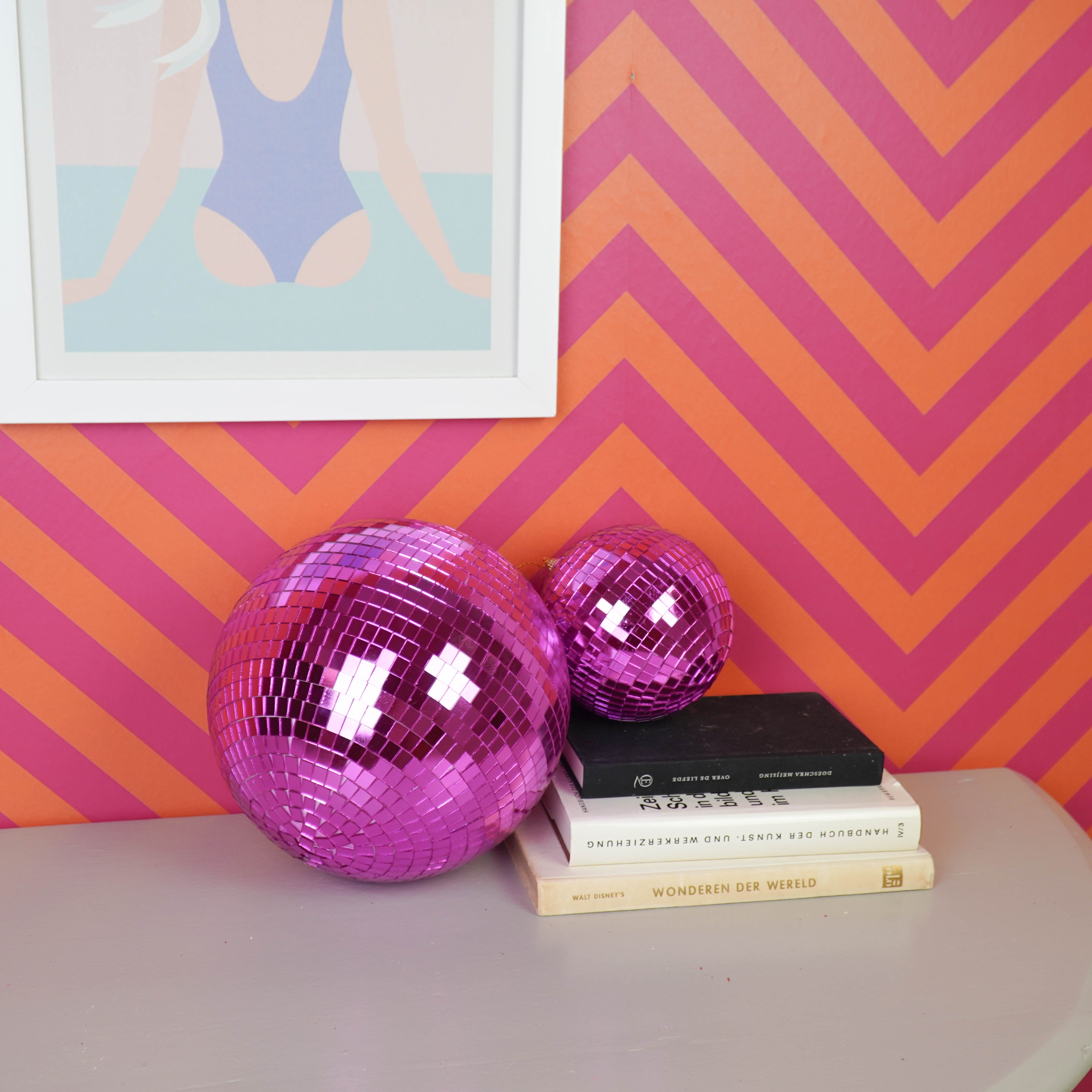 Kerstversiering -  Kersthanger - Discobal - Foam - Roze - 25x25x25cm