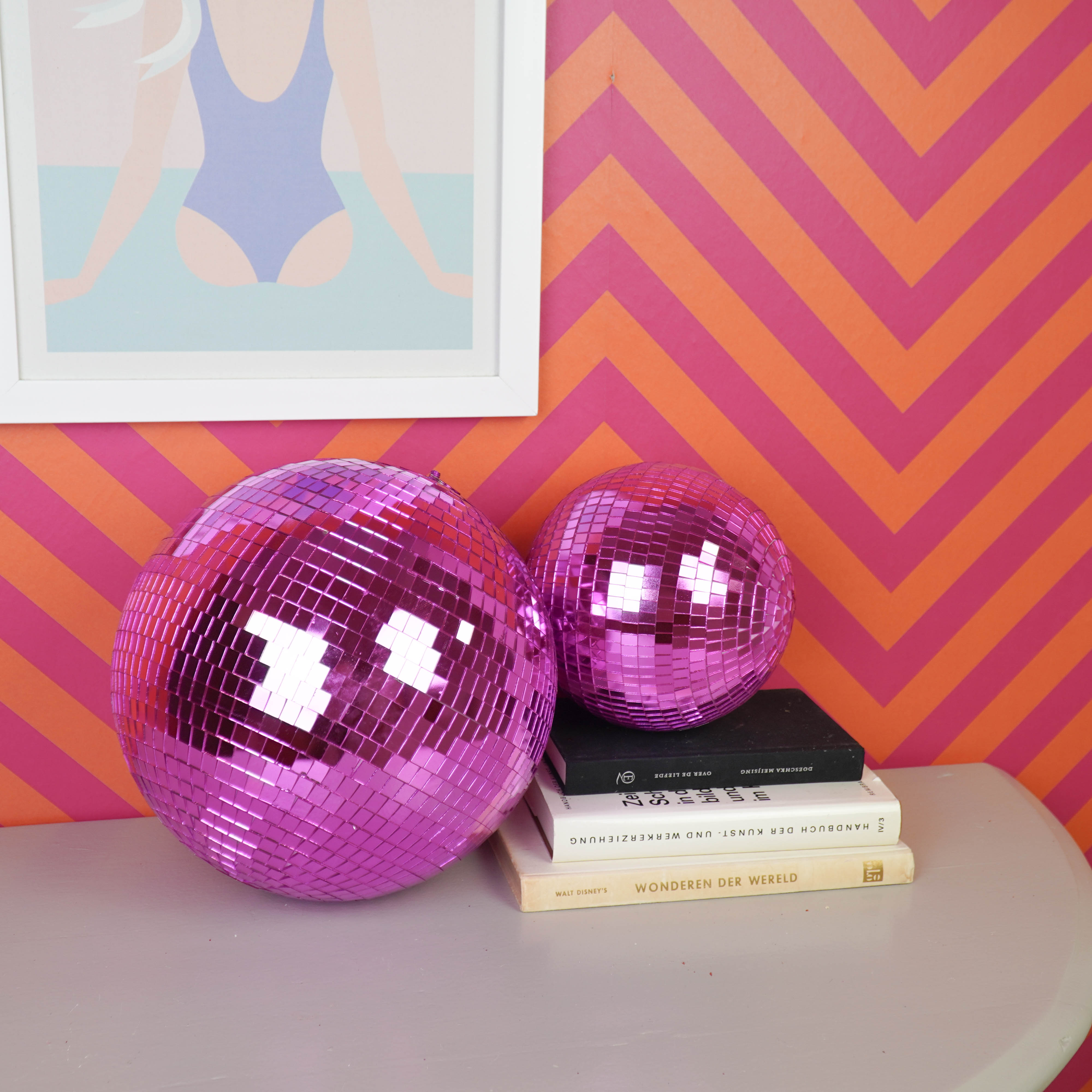 Kerstversiering -  Kersthanger - Discobal - Foam - Roze - 30x30x30cm