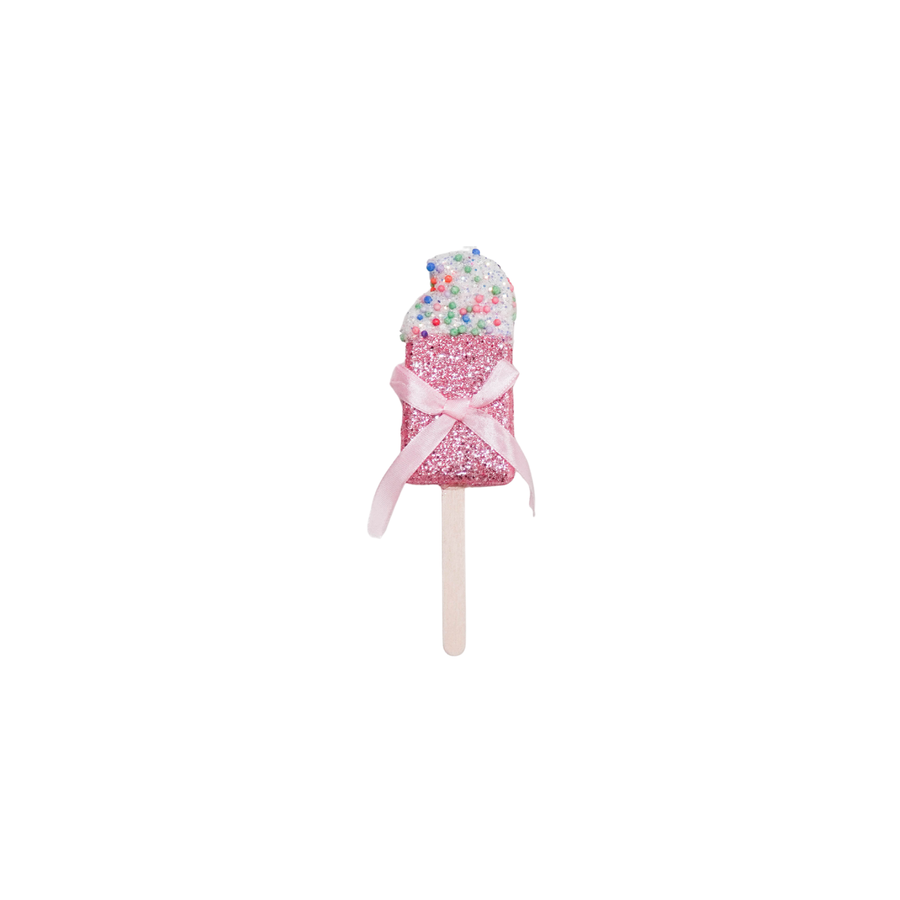 Kersthangers - Waterijsjes met Discobal Dip  -  Roze -  6,5x2x16cm