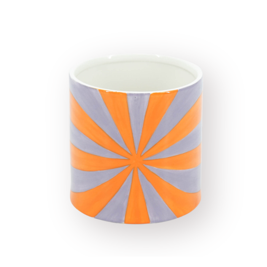 Pot - Planten Pot Swirl - Dolomiet - Oranje/ Lila - 15.5x15.5x16 cm