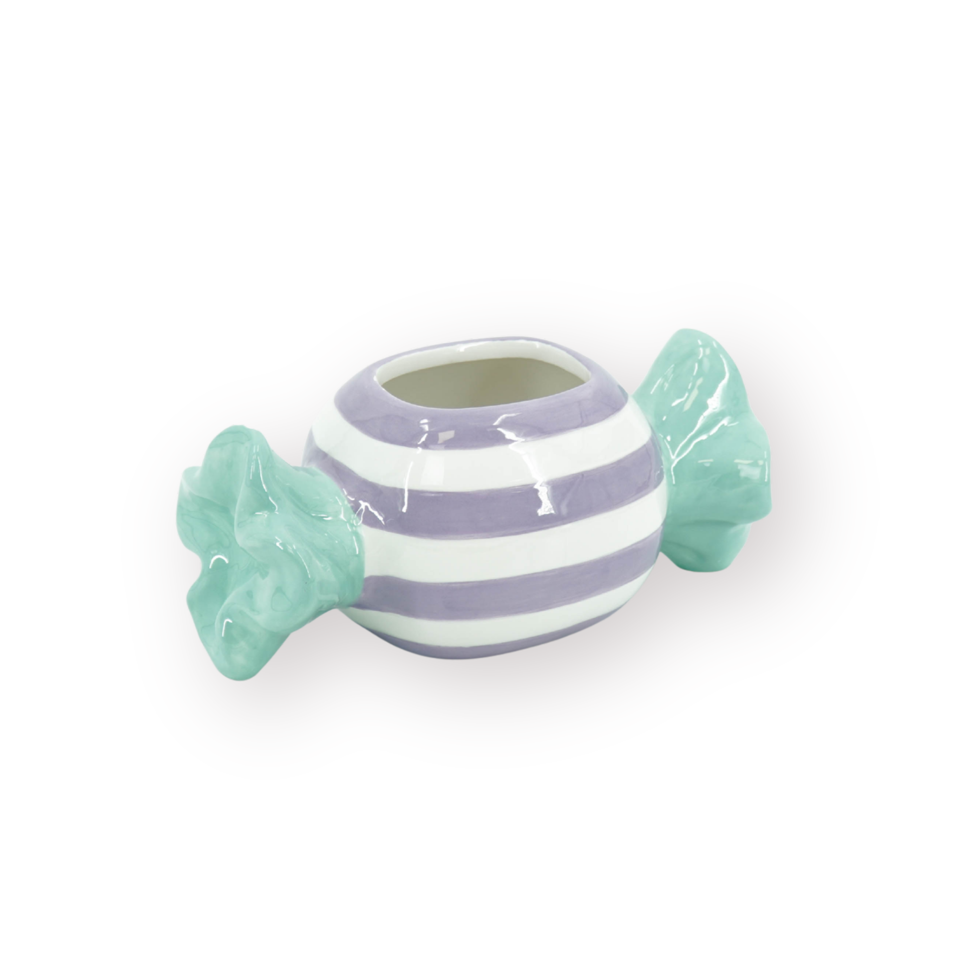 Pot - Planten Pot Snoepje - Dolomiet - Groen/ Lila -  21x9.5x9.5 cm