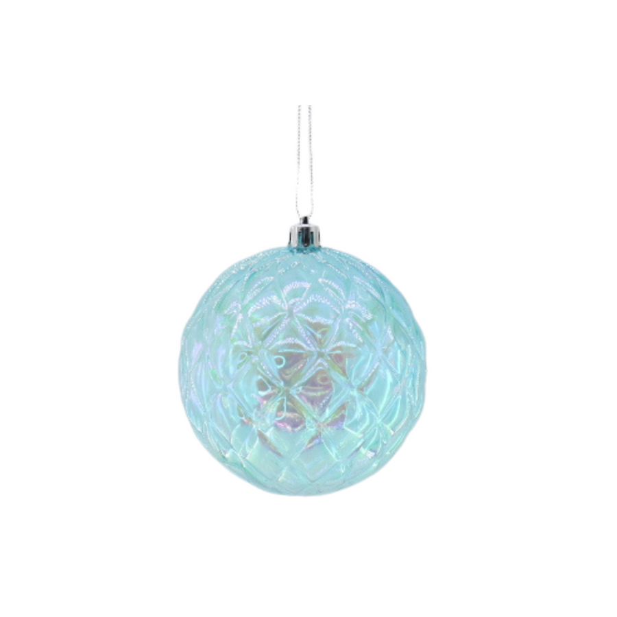 Kersthanger -  Kerstbal -  Kunststof - Blauw - 20x20cm