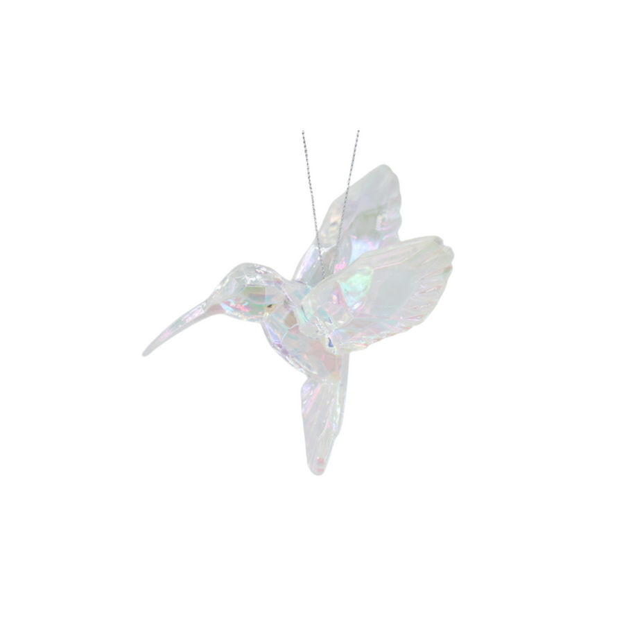 Kersthanger Kolibrie - Acryl - Iridescent - 9,5x7x9 cm