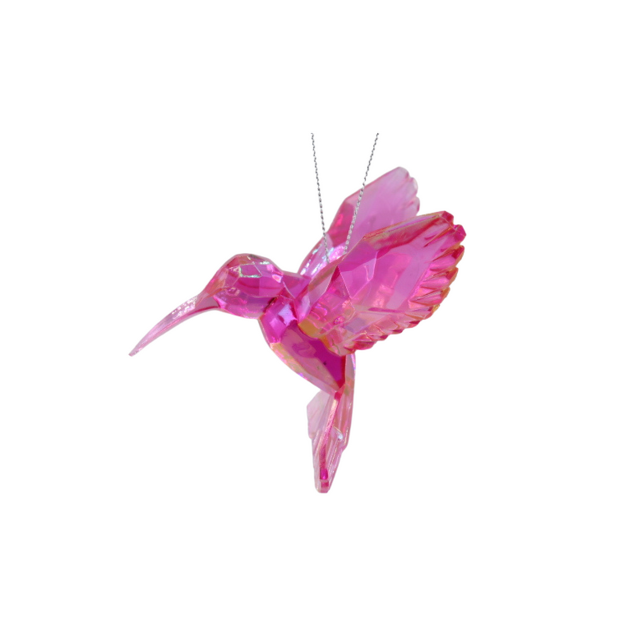 Kersthanger Kolibrie - Acryl - Roze - 9,5x7x9 cm