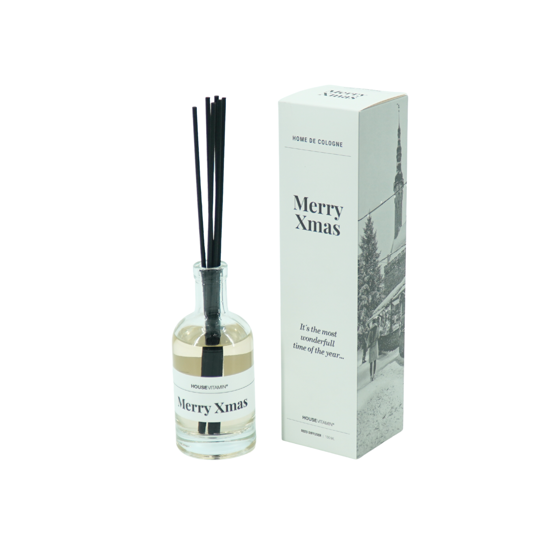 Geurstokjes - Merry Xmas - Glas - Appel/Kaneel geur - 100ml