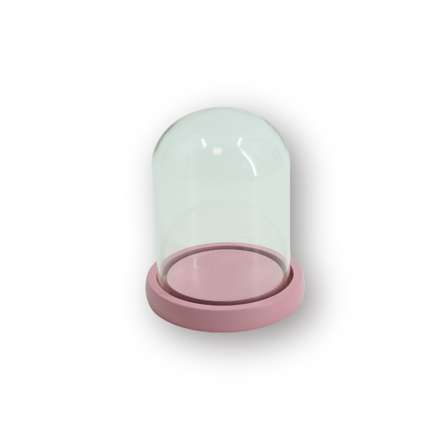 Stolp - Glas/Hout - Licht Roze - 11x11x15 cm