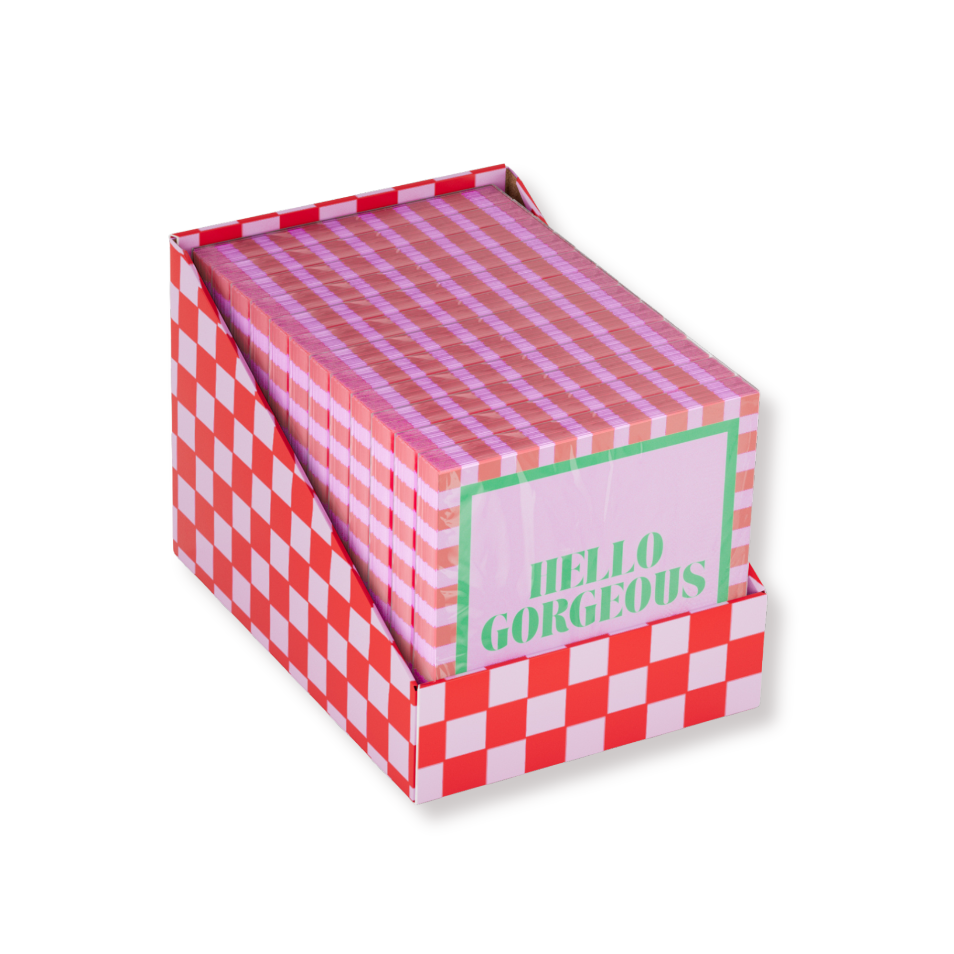 Papieren Servetten - "Hello Gorgeous" - Roze/Rood/Groen - 3-Laags - FSC - 33x33 cm  - 20 Stuks