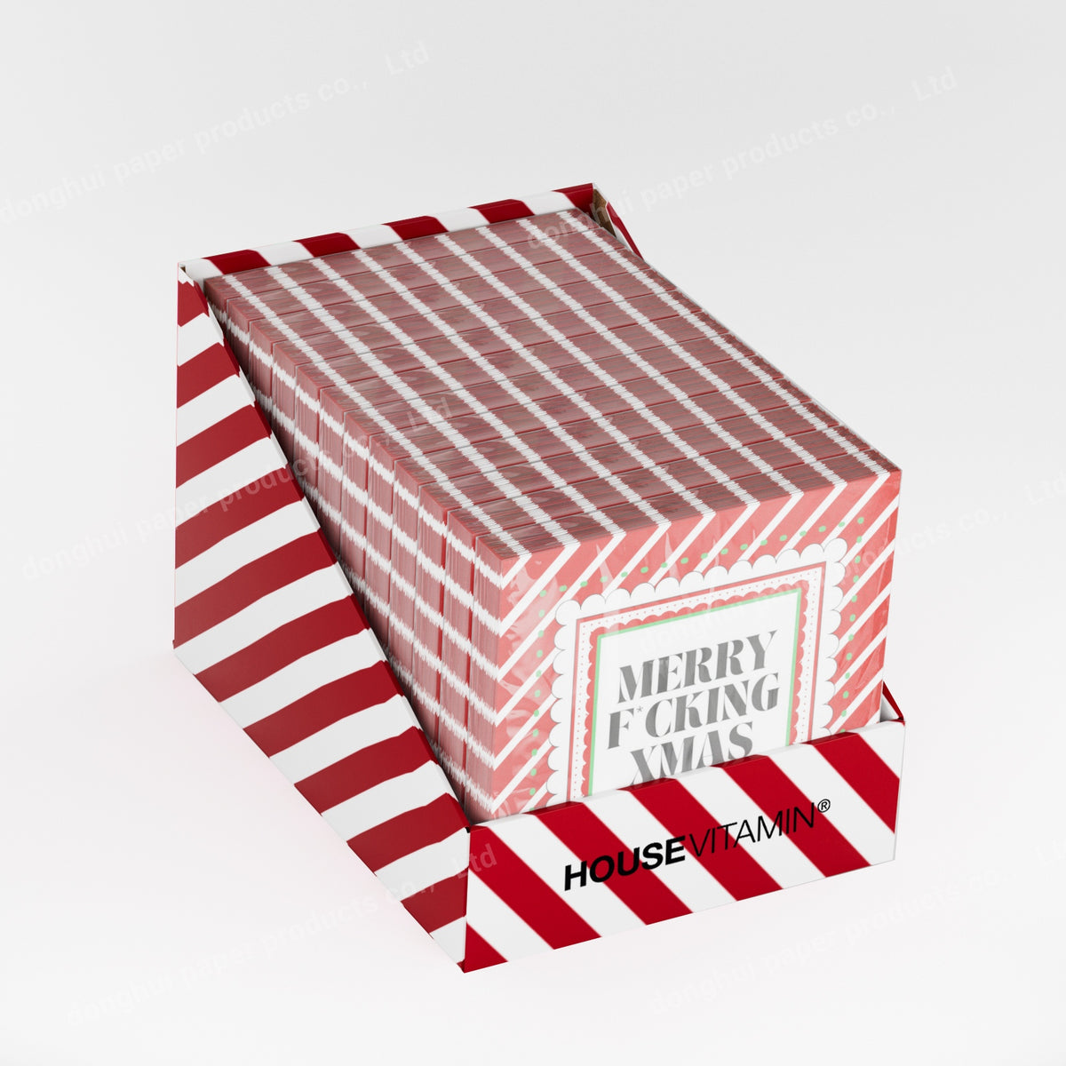 Papieren Servetten - Kerst Servet "Merry f*cking Xmas" - Rood/ Wit - 3-Laags - FSC - 33x33 cm - 20 Stuks