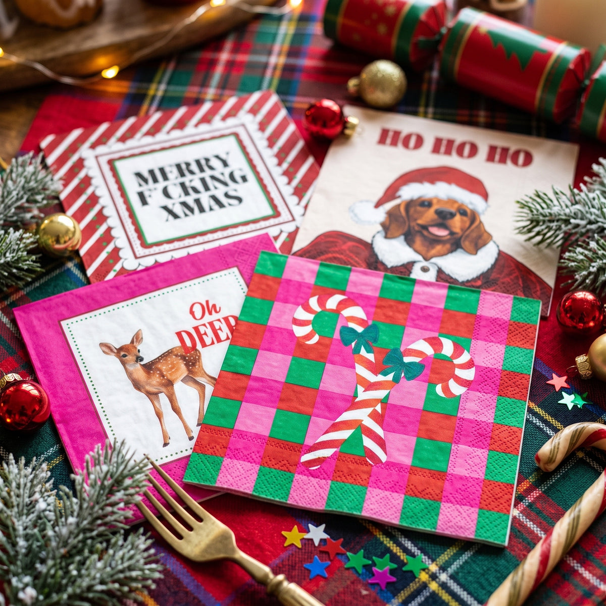 XMAS- Set van 5 Kerstservetten – 5 Designs – 3-Laags – 20 Stuks per Pak – Papieren Servetten