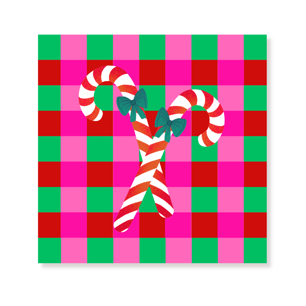 Papieren Servetten - Kerst Servet "Zuurstokken" - Rood/ Roze/ Groen - 3-Laags - FSC - 33x33 cm - 20 Stuks