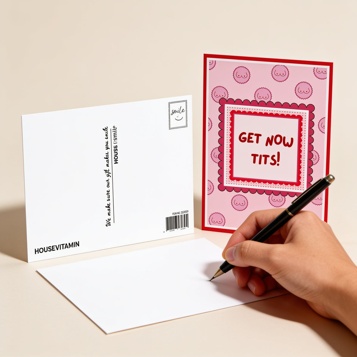 Ansichtkaart - Get Now Tits - Papier - Set of 5 - A6