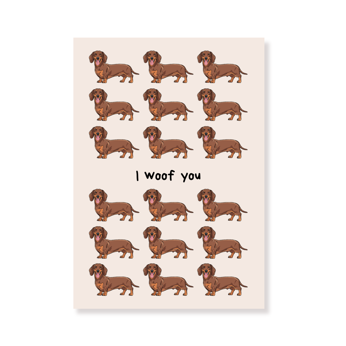 Ansichtkaart - I woof you - Papier - Set of 5 - A6